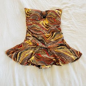 NWT animal print strapless one piece swimsuit